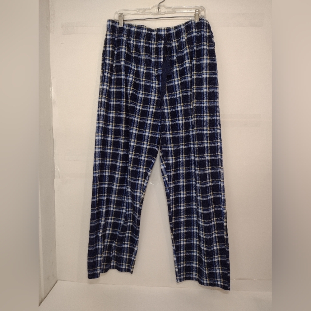 Izod Men's Blue Plaid Flannel Lounge Pants Size (L)
